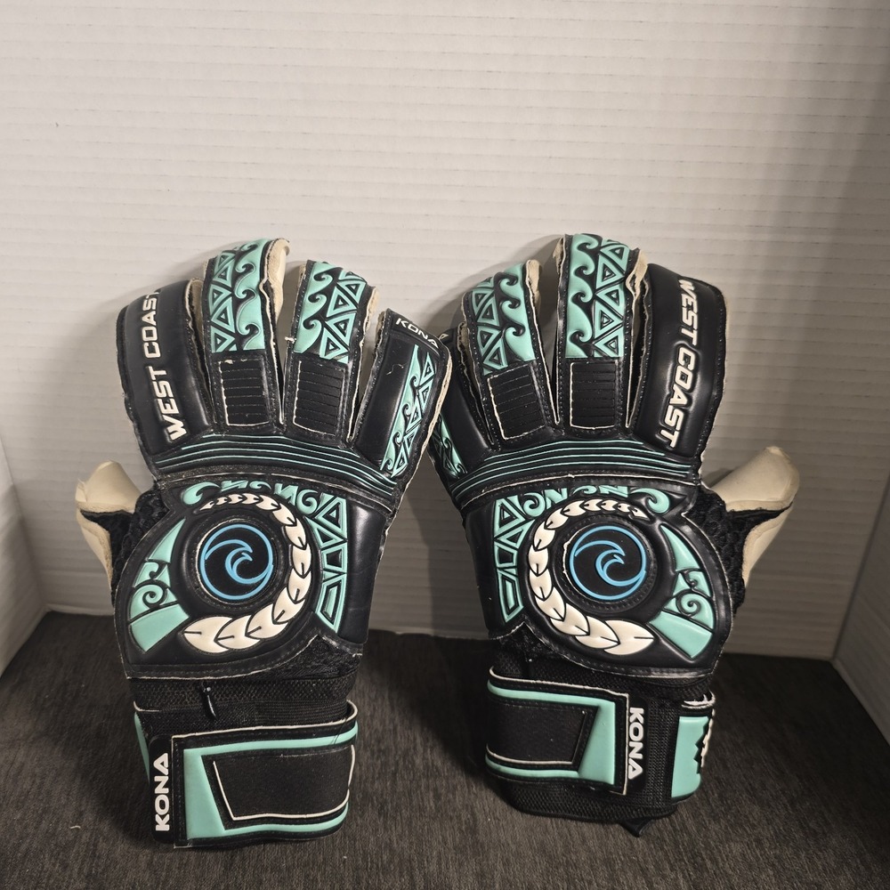 Kona West Coast GK Goalkeeper Gloves KONA North Shore Black Blue White Size 7